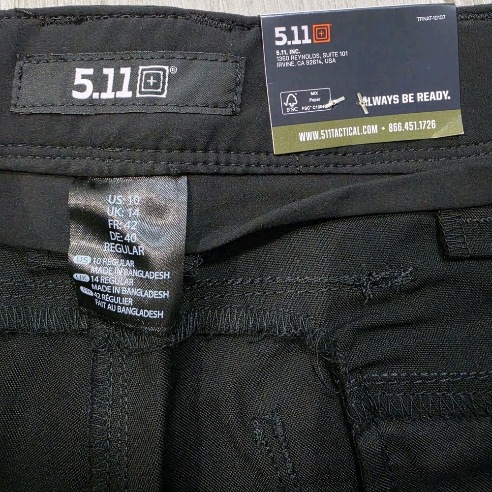 5.11 Tactical Women's Apex Pant Black Sz 10 Regular NWT Teflon Flex-Tac - Picture 7 of 9
